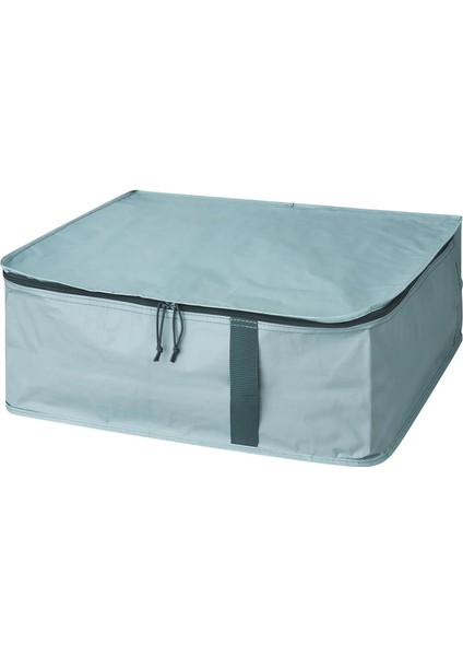 2 Adet Fermuarlı Hurç 55 x 49 x 19 cm Ikea 2'li Set Yatak Altı Çarşaf Nevresim Giysi Saklama Düzenleme Kutusu Turkuaz
