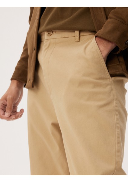 Chino Pantolon Gabardin Cep Detaylı Düğmeli Pamuklu indirimleri