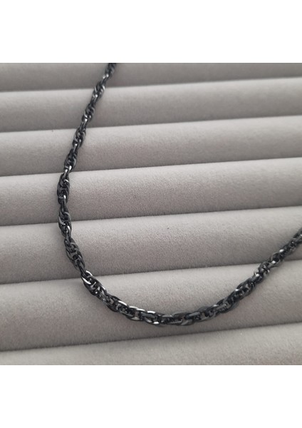 Çelik Erkek Siyah Zincir Kolye