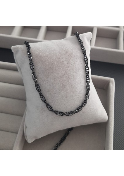 Çelik Erkek Siyah Zincir Kolye modelleri