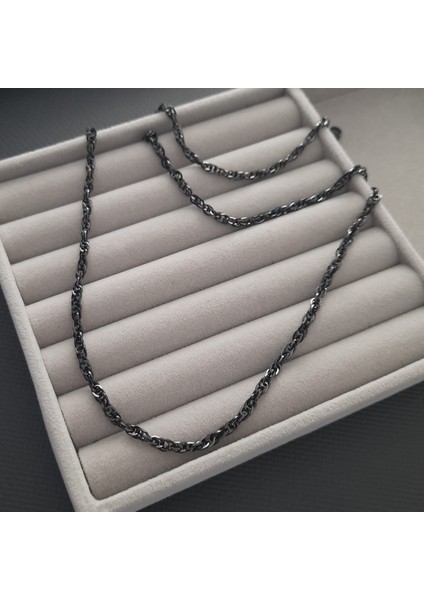 Çelik Erkek Siyah Zincir Kolye fırsatları