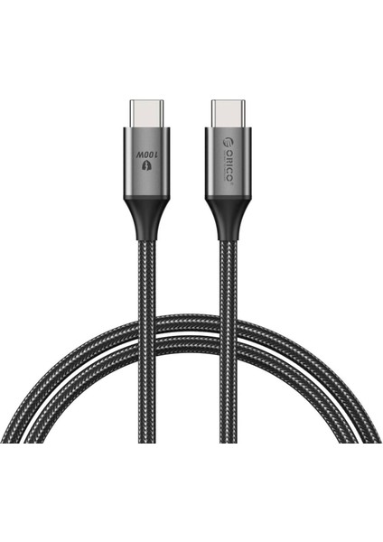 100W 5A Pd Type-C To Type-C Hızlı Şarj ve Data Kablosu Siyah 1 Metre