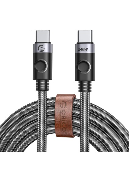 240W 5A Pd Type-C To Type-C Hızlı Şarj ve Data Kablosu 1 Metre Siyah