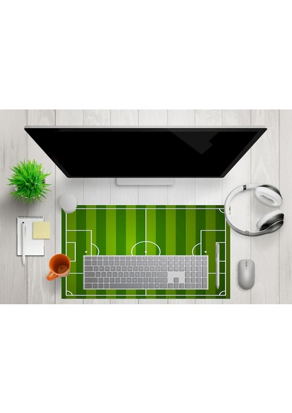 Dekoratif Mouse Pad, 7mm Kalınlık, Kaygansız Taban, Leke Tutmaz, Su Geçirmez, Ofis Aksesuarı (Yeşil Beyaz, 40X80CM)