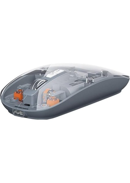 M233 (Gri) Tarzını Yansıt Tasarım ile Modern Transparan ile Bağlan USB Reciever Bluetooth Ister Modlu Ister Mouse Çift Şeffaf Kablosuz Yeni