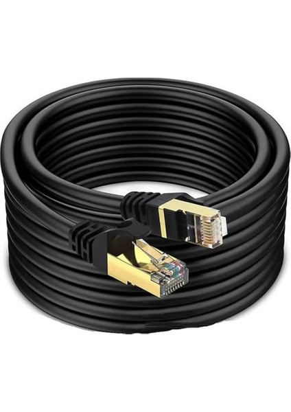 Narita 10 Metre 10GBPS Network Kablosu Cat 7 Siyah Renk Ağ Kablosu 10 Metre Ethernet Kablo (10 Metre)