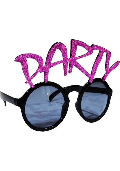 Party Yazılı Fuşya Renk Parti Gözlüğü 15×7 cm