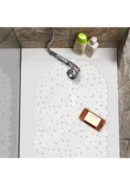 1 Adet Beyaz Vantuzlu Banyo ve Duş Kaydırmaz Paspası 34 cm x 68 cm fırsatları