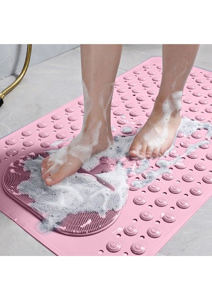 1 Adet Pembe Renk Banyo Duş ve Küvet Kaydırmazı Vantuzlu Paspas 36 x 69,5 cm