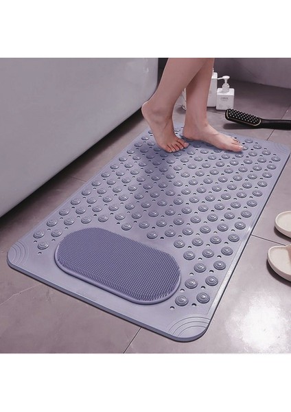 1 Adet Gri Renk Banyo Duş ve Küvet Kaydırmazı Vantuzlu Paspas 36 x 69,5 cm