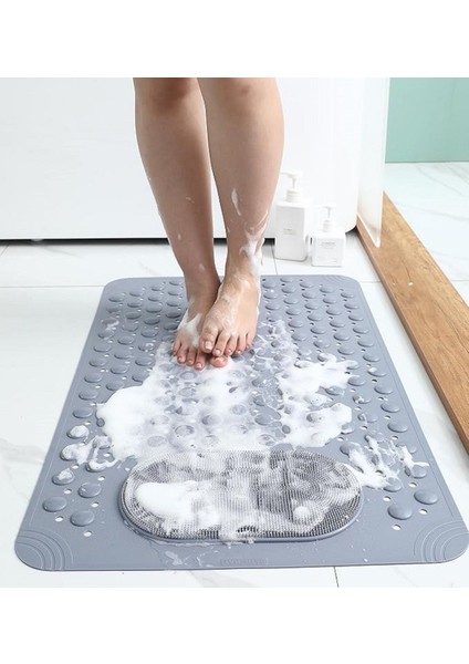 1 Adet Gri Renk Banyo Duş ve Küvet Kaydırmazı Vantuzlu Paspas 36 x 69,5 cm modelleri