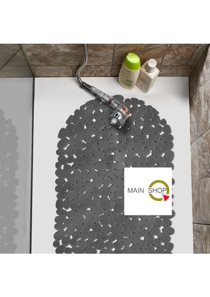 1 Adet Gri Banyo Duş ve Küvet Kaydırmazı Vantuzlu Paspas 34 x 68 cm