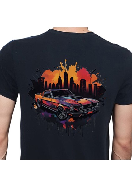 Splash Car T-Shirt %100 Pamuklu Siyah Penye Basic Erkek Tişört modelleri