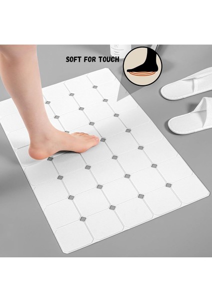 Küvet Paspası Duş Banyo Paspası Katlanabilir Makine Yıkanabilir Büyük Tahliye Delikleri 45 x 70 cm