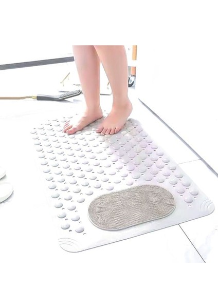 1 Adet Beyaz Renk Silikon Kaymaz Tabanlı Banyo Paspası Duş Kaydırmazı Vantuzlu 36 x 69,5 cm fırsatları