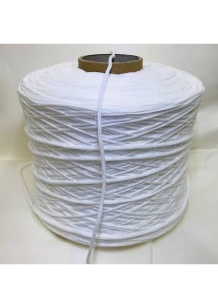 Beyaz Maske Lastiği 50 mt Yuvarlak