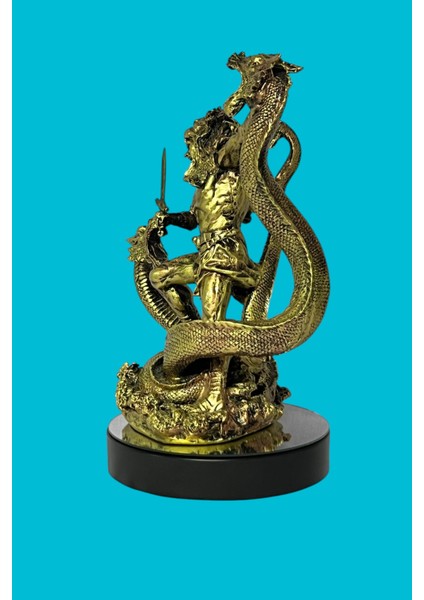 Herkül Hydra Mitolojik Heykel Biblo Altın 30 cm
