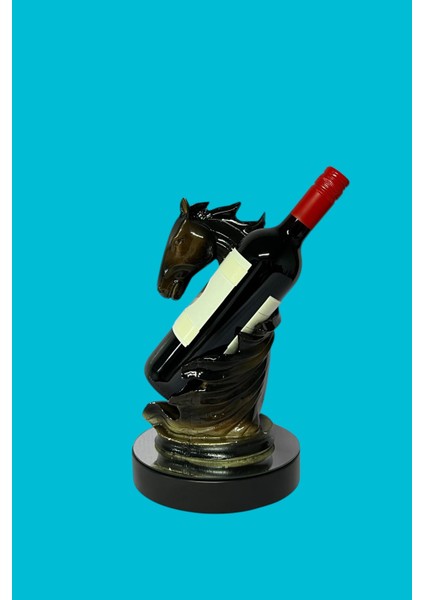At Figürlü Şişe Tutucu Şaraplık Biblo Kahverengi 28 cm