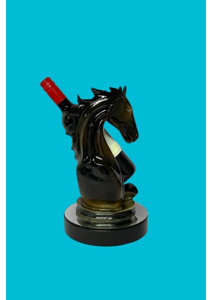At Figürlü Şişe Tutucu Şaraplık Biblo Kahverengi 28 cm