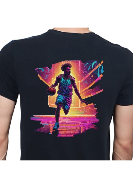 Neon Spor T-Shirt Pamuklu Siyah Penye Basic Erkek Tişört modelleri