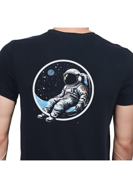 Man On The Moon T-Shirt %100 Pamuklu Siyah Penye Basic Erkek Tişört modelleri