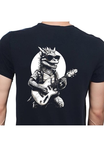 Guitar T-Shirt %100 Pamuklu Siyah Penye Basic Erkek Tişört modelleri