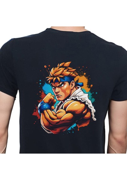 Splash Fight T-Shirt Pamuklu Siyah Penye Basic Erkek Tişört modelleri