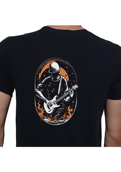 Elip Guitar T-Shirt %100 Pamuklu Siyah Penye Basic Erkek Tişört modelleri