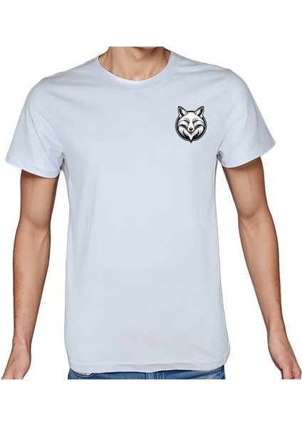 Fox T-Shirt Pamuklu Beyaz Penye Basic Erkek Tişört