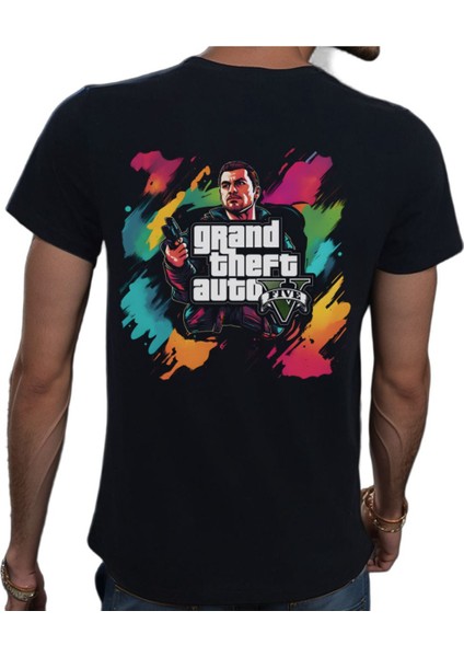 Gta T-Shirt Pamuklu Siyah Penye Basic Erkek Tişört