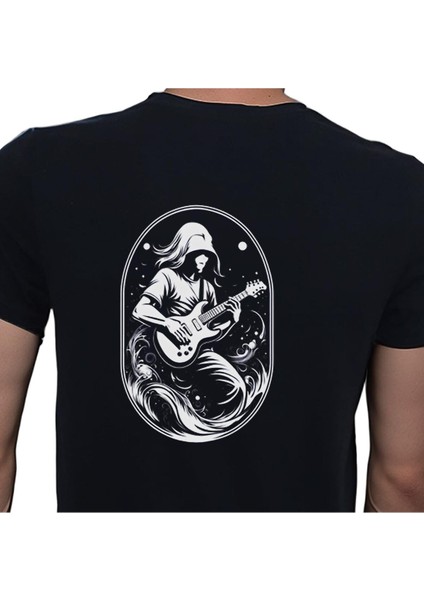 Elip Guitar T-Shirt %100 Pamuklu Siyah Penye Basic Erkek Tişört modelleri