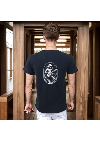 Elip Guitar T-Shirt %100 Pamuklu Siyah Penye Basic Erkek Tişört fırsatları