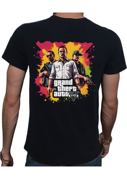 Gta T-Shirt Pamuklu Siyah Penye Basic Erkek Tişört