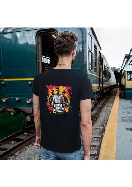 Gta T-Shirt Pamuklu Siyah Penye Basic Erkek Tişört fırsatları