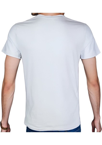 Flower T-Shirt %100 Pamuklu Beyaz Penye Basic Erkek Tişört fiyatları
