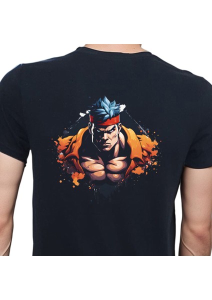 Splash Fight T-Shirt %100 Pamuklu Siyah Penye Basic Erkek Tişört modelleri