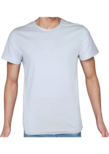 Black-White T-Shirt %100 Pamuklu Beyaz Penye Basic Erkek Tişört fiyatları