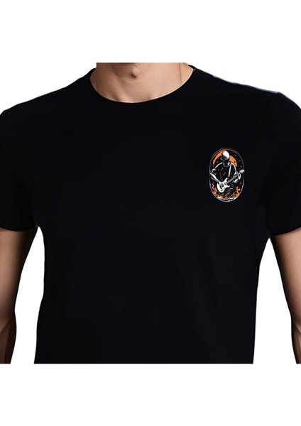 Elip Guitar T-Shirt %100 Pamuklu Siyah Penye Basic Erkek Tişört modelleri