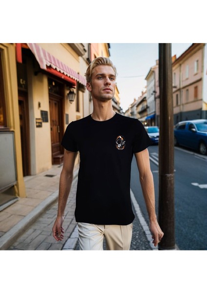 Elip Guitar T-Shirt %100 Pamuklu Siyah Penye Basic Erkek Tişört fırsatları