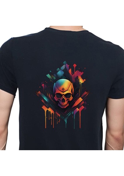 Skull T-Shirt %100 Pamuklu Siyah Penye Basic Erkek Tişört modelleri