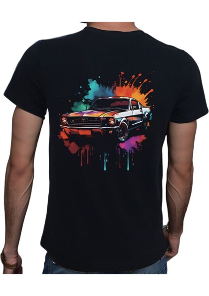 Splash Car T-Shirt Pamuklu Siyah Penye Basic Erkek Tişört