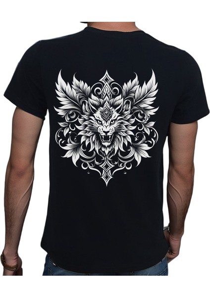 Tattoo T-Shirt Pamuklu Siyah Penye Basic Erkek Tişört