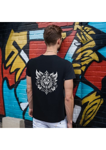 Tattoo T-Shirt Pamuklu Siyah Penye Basic Erkek Tişört fırsatları