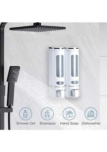 2 Adet 400 ml Duş Sabunluk Duvara Monte Şampuan ve Saç Kremi Dağıtıcı El Yıkama Sıvı Dağıtıcı modelleri