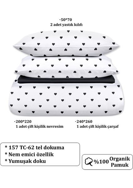 Akfil Lovely Çift Kişilik Nevresim Takımı 200 x 220 cm Siyah indirimleri