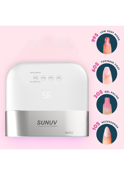 Sun3 Manikür Tırnak Kurutucu Uv LED Lamba Beyaz 48W modelleri