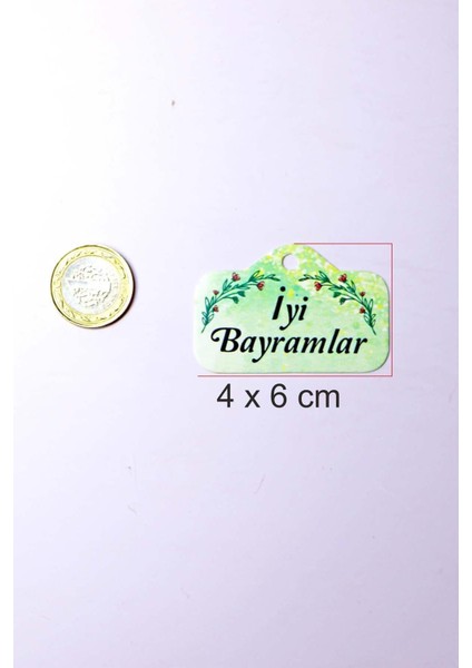 60 Adet Bayram Etiketi “iyi Bayramlar” Baskılı Beyaz Etiket (4x6 Cm) modelleri