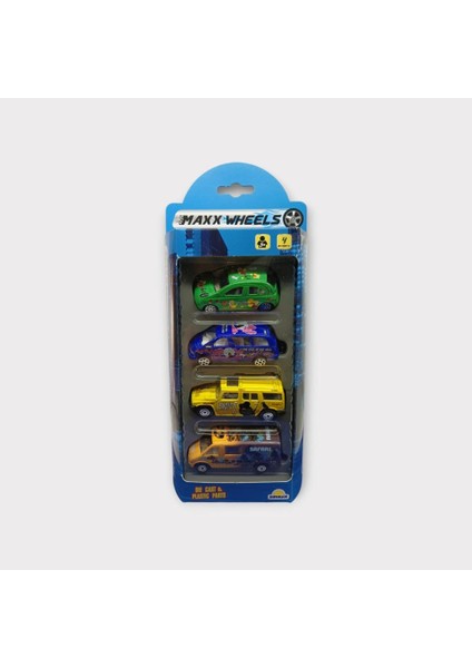 Maxx Wheels 4 Lü Metal Araç Seti - Safari (Lisinya)
