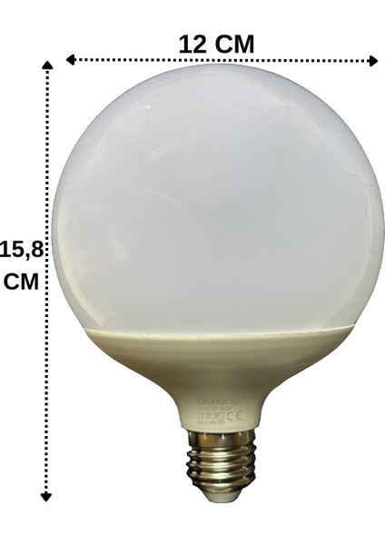 (10 Adet) 18W (120W) 6500K (Beyaz Işık) E27 Duylu (Kalın Duy) Glop LED Ampul