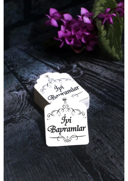 Bayram Etiketi - Iyi Bayramlar Baskılı -50 Adet Bayram Etiketi (4.5 x 6cm) fiyatları